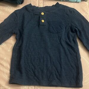 Cat & Jack Dark Blue Long Sleeve Tee with Buttons